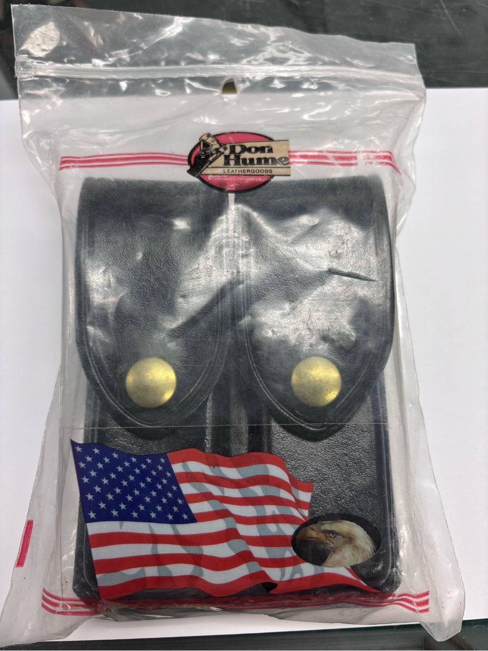 DON HUME D407-P DOUBLE MAG HOLSTER BLACK LEATHER